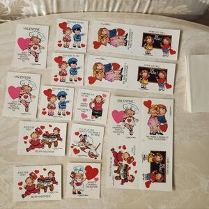 Vintage 1989 Campbells Kids Valentines Lot Of 18 Valentines + 2 Extras On Box
